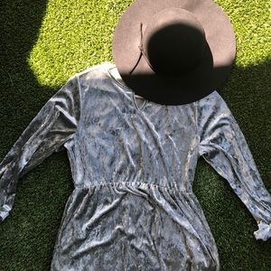 Crushed velvet long sleeve dress